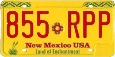 NM license plate 855RPP