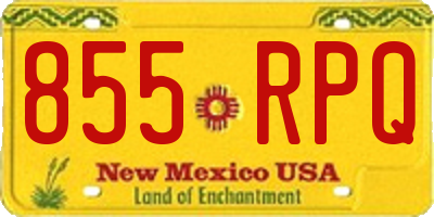 NM license plate 855RPQ