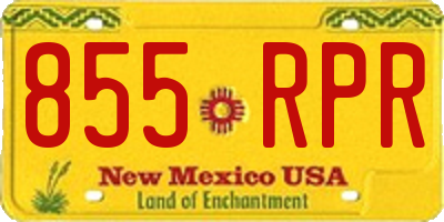 NM license plate 855RPR