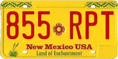 NM license plate 855RPT