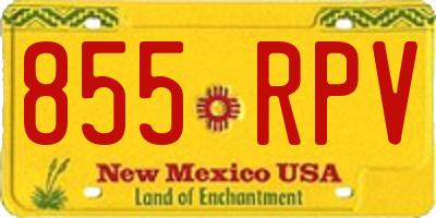 NM license plate 855RPV