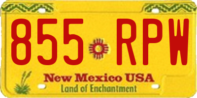 NM license plate 855RPW