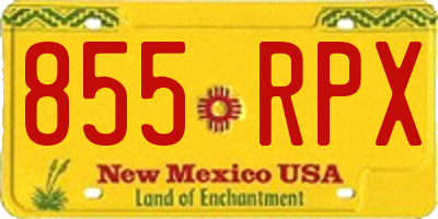 NM license plate 855RPX