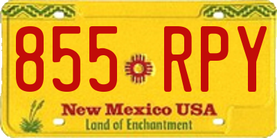 NM license plate 855RPY