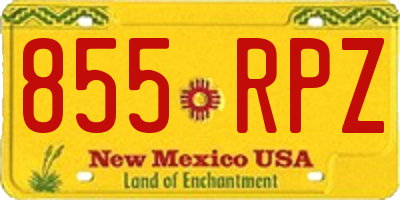 NM license plate 855RPZ