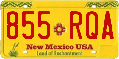 NM license plate 855RQA