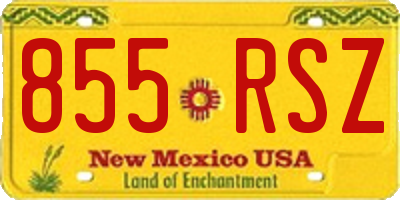 NM license plate 855RSZ