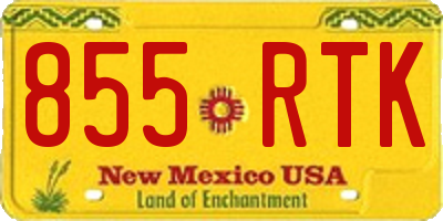 NM license plate 855RTK
