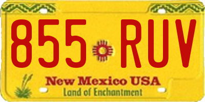 NM license plate 855RUV