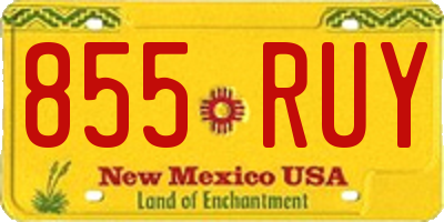 NM license plate 855RUY