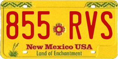NM license plate 855RVS