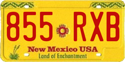 NM license plate 855RXB