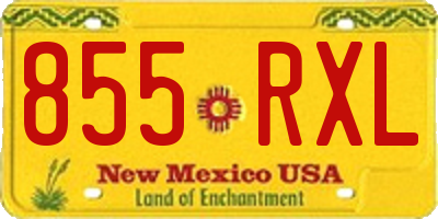 NM license plate 855RXL