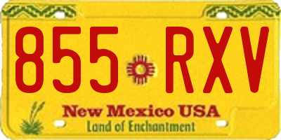 NM license plate 855RXV