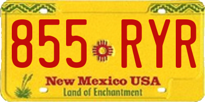 NM license plate 855RYR