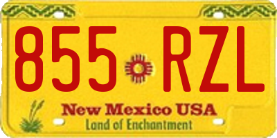NM license plate 855RZL