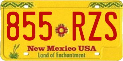 NM license plate 855RZS