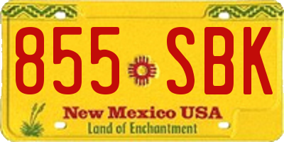 NM license plate 855SBK