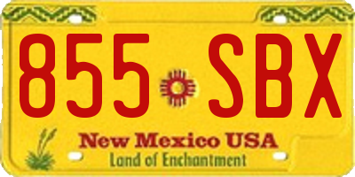 NM license plate 855SBX