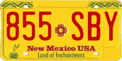 NM license plate 855SBY