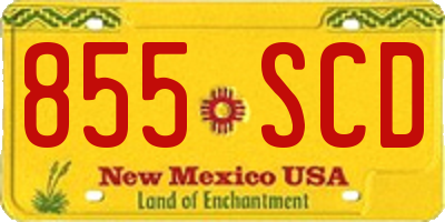 NM license plate 855SCD