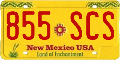 NM license plate 855SCS