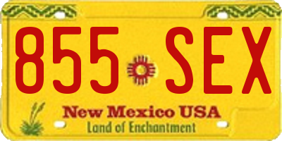 NM license plate 855SEX