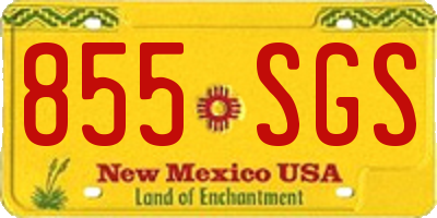 NM license plate 855SGS