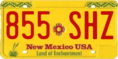 NM license plate 855SHZ