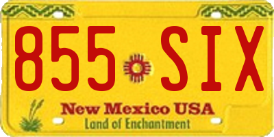 NM license plate 855SIX