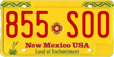 NM license plate 855SOO