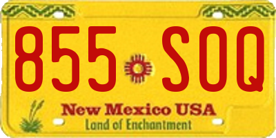NM license plate 855SOQ