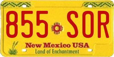 NM license plate 855SOR