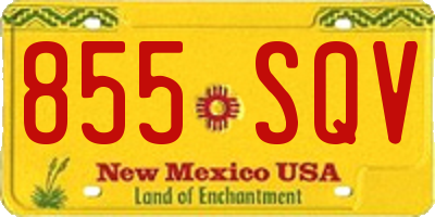 NM license plate 855SQV