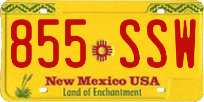 NM license plate 855SSW
