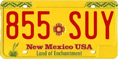 NM license plate 855SUY
