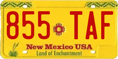 NM license plate 855TAF