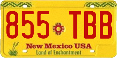 NM license plate 855TBB