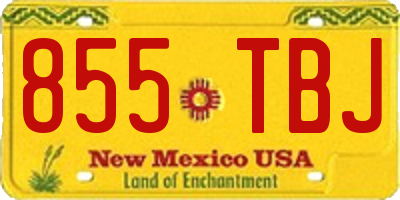 NM license plate 855TBJ