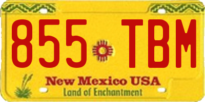 NM license plate 855TBM
