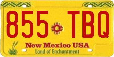 NM license plate 855TBQ
