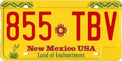 NM license plate 855TBV