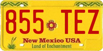 NM license plate 855TEZ