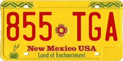 NM license plate 855TGA