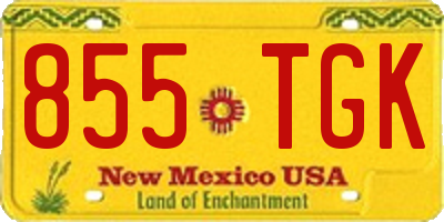 NM license plate 855TGK