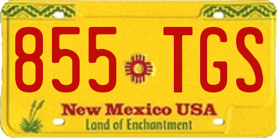 NM license plate 855TGS