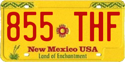 NM license plate 855THF