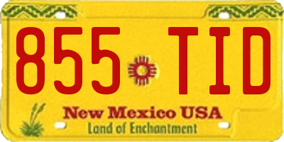NM license plate 855TID