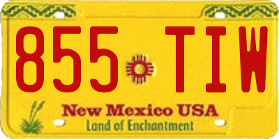 NM license plate 855TIW