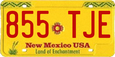 NM license plate 855TJE